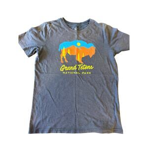 GRAND TETONS National Park Family Fun Boys Kids Tee T-Shirt size L